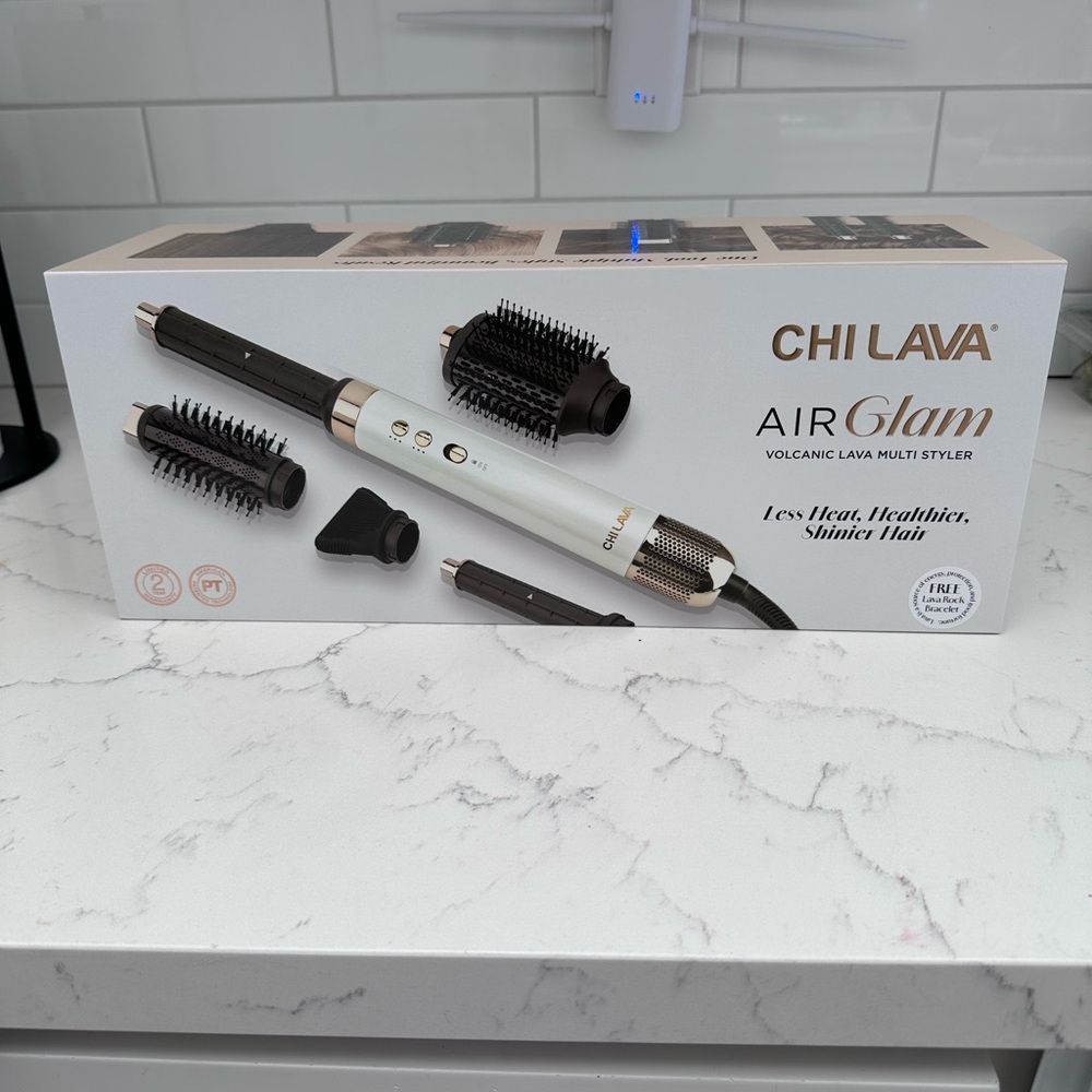 CHI LAVA AirGlam Volcanic Lava Multi Styler - White/Gold